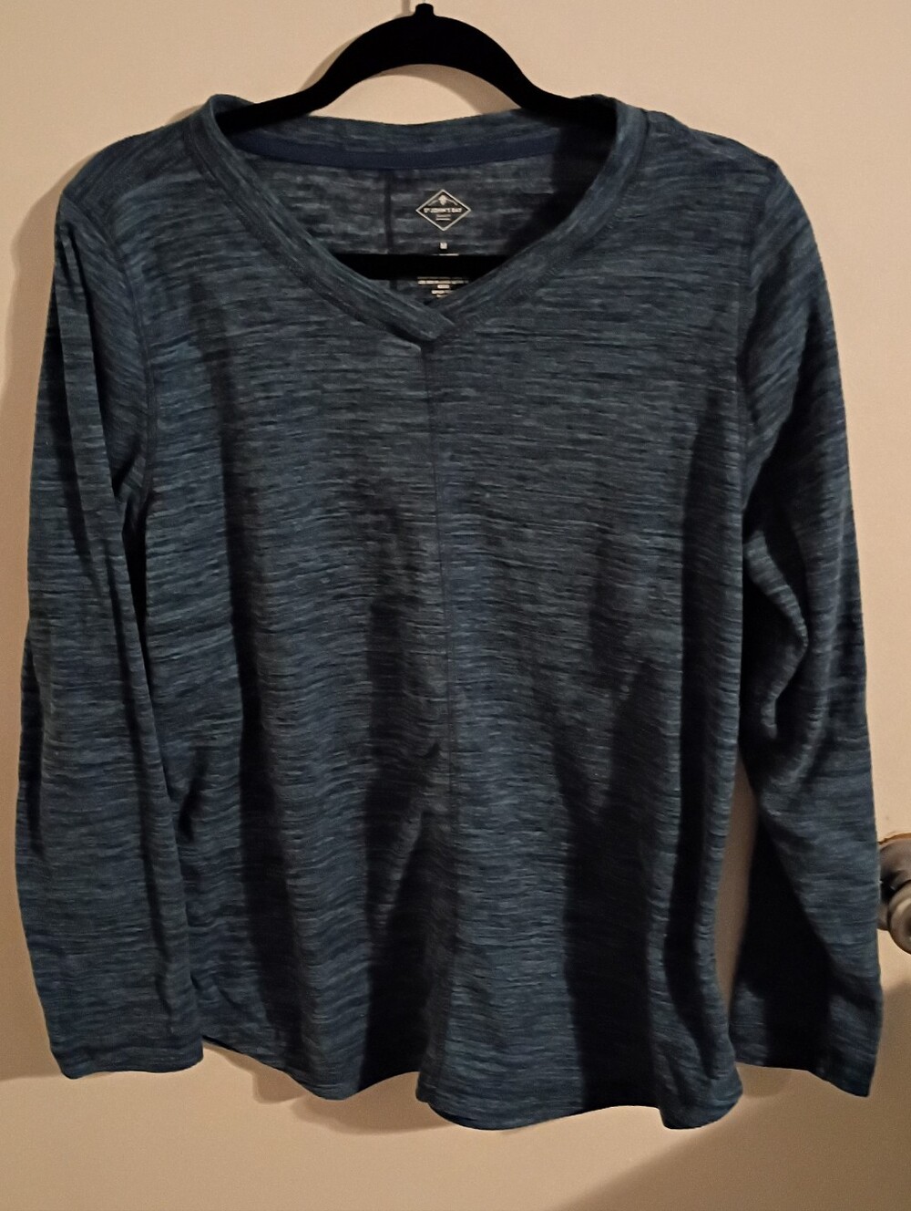 St. John's Bay Womens V-Neck Sweater - Blue Heather